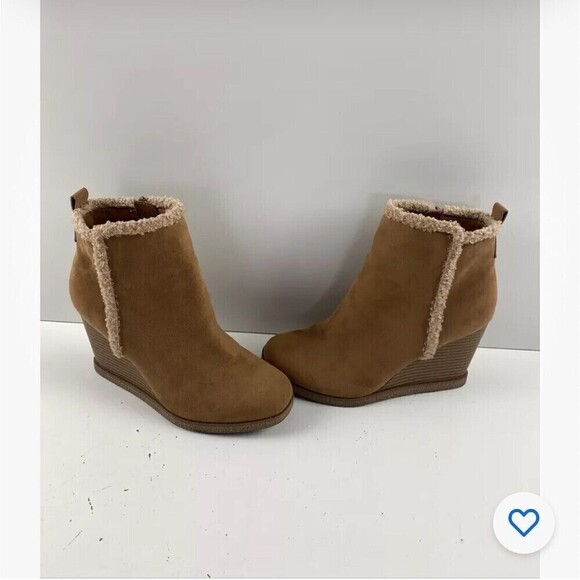 NIB Women’s Wonderly‎ “Joni” Wedge Bootie/Boot Sz 6.5 Cognac MSRP $82 - Picture 1 of 4